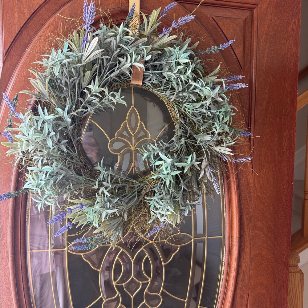target studio McGee Green & Lavender Wreath - Decorative Door Accent